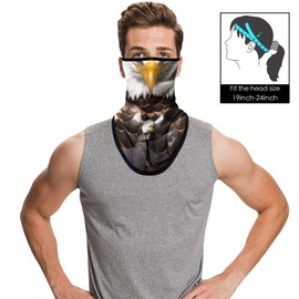 Obacle Bandana Face Mask with Ear Loops Neck Gaiter Face Mask Scarf Face Cover for Men Women (Eagle Brown)