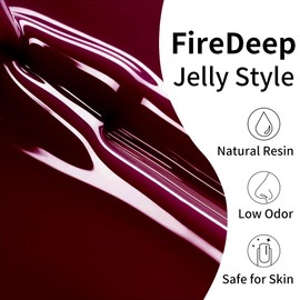 Firedeep Wine Red Gel Nail Polish 16ML Jelly Burgundy Red Color UV/LED Soak Off Neutral Gel Polish for Winter Spring 1Pcs