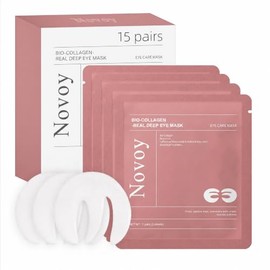 Parches Para Ojos Novoy Bio-Collagen Real Deep(15 Pares)- Parches Nocturnos Con Retinol 6 En 1 Para Ojeras, Bolsas Y Arrugas  2 Cafeína  Ácido...     