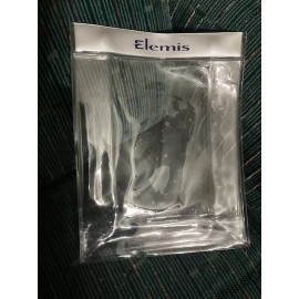 Elemis see-thru clear plastic 4.75" x 6.125" storage snap pouch travel gift bag