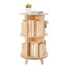 Rotating Bookshelf, Freestanding 360 Display Corner Bookshelf for Small Space,Solid