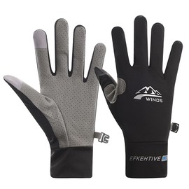 SUJAYU Full Finger UV Protection Gloves Women Men, Thin Fishing Gloves Hiking Gloves Cycling Gloves Driving Gloves Women UV Protection Gloves Gym Gloves for Men (Black, Large)