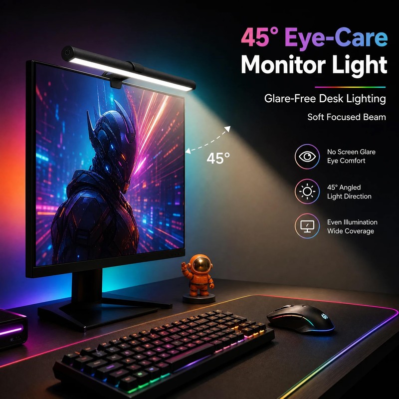 Kitmose RGB Monitor Light Bar Dual USB Reading Screen Lamp