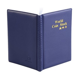 Libros de álbum de monedas, 120 bolsillos 10 páginas Carpeta de almacenamiento de monedas mundial Álbum Soporte para recolectar dinero Libro para dinero Moneda, centavos, cuartos(Azul)