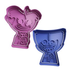Huggy Head Missy Anime Game Style Cookie Cutter and Stamp, Unique 3D Printed Cartoon Fondant Cookie Cutter, Baking Crafts, Party Supplies (1 PC) COLOR: WHITE (Huggy Wuggy)