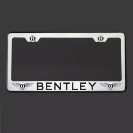 KA 8K Polish Mirror Stainless Steel Bentley Black Laser Etched License Plate Frame