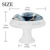 4 Pack White Cabinet Knobs, Blue Gold Marble Drawer Handles