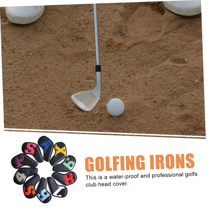 Mipcase 10pcs Golf Club Head Covers Durable PU Material Collision