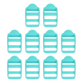 SUIKIHUM 10 Pack Plastic Ladder Slider, 2 Inch(50mm) Backpack Buckle Tri-Glides Clip, Adjustable Lock Buckle for Belt Strap, Sky Blue
