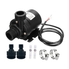 800L/H 5m DC 12V Brushless Water Pump Brushless Motor Water Circulation Water Pump Submersibles Water Pumps Set with Water Pipe Adapter 1/2" to 3/4"