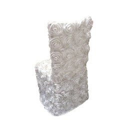 Luchuan White Rosette Banquet Chair Cover for Wedding (type 2)