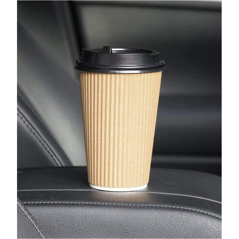HOT BARGAINS 50 X 12oz Disposable Kraft Paper Cups with