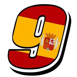 Biomar Labs® 1 x Vinyl Spain Flag Sticker Spanish National Auto Moto Motocross Motosport Start Racing Number 9 Rally Race Car Bike Motorcycle Tuning N 289Z