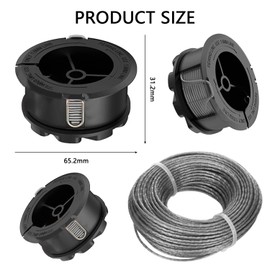 Lawn Trimmer Thread Spool, 2 Pieces Diameter 1.6 mm 6 m F016800570 Replacement Autofeed Spool + 24 m F016800462 Spool Line, Grass Trimmer Accessories Nylon Spools for Bosch UniversalGrassCut
