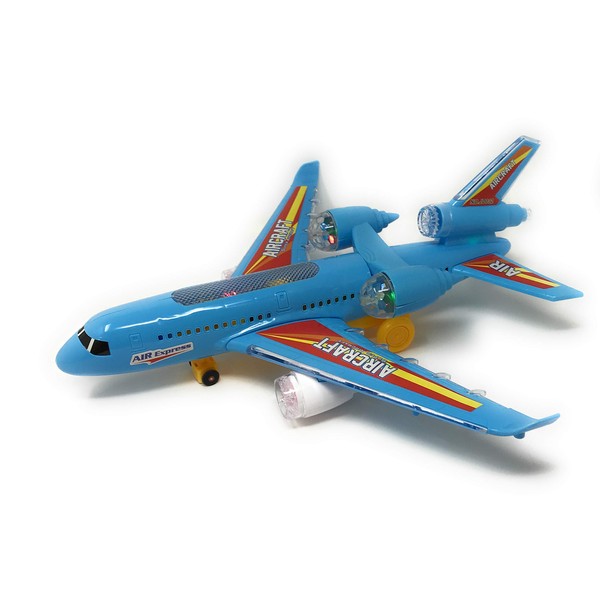 Bump-and-Go Toy Airplane | Aircraft Model for Kids |Battery Powered | Toy Electric Airbus | Realistic Design | Attractive Lights | Vibrant Color | Educational Toy | Jet Engine Sounds