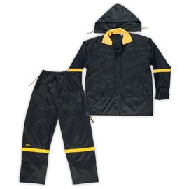 CLC Custom Leathercraft Rain Wear R103M Black Nylon 3-Piece Rain Suit - Medium