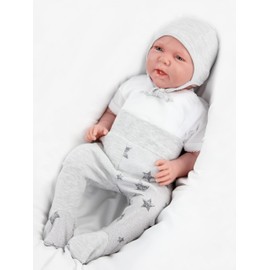 TupTam Unisex Baby’s First Tie-Up Hats, Pack of 2 - grey mixed, size: 50-56