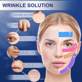 Anti Wrinkle Face Tape | Anti Aging Face Tape for Wrinkles | Facial Myofascial Lift Tape for Skin | Skin Tape for Face & Forehead | Face Tapes for Lifting Sagging Skin (4 Colors Assorted)