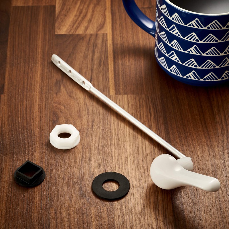 Qualihome White Toilet Tank Flush Lever Handle, Universal Front Mount