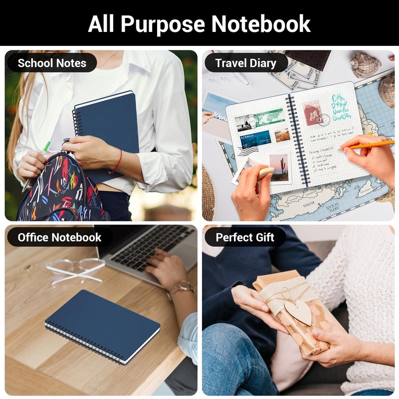 Yarotm Notebook A5 Squared - Pack of 2 Spiral Bound