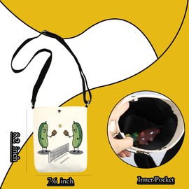WCGXKO Funny Pickleball Gift Pickle Messenger Bag Trendy Pickleball Gift Pickleball Lover Crossbody Bag (Pickleball Green XK)