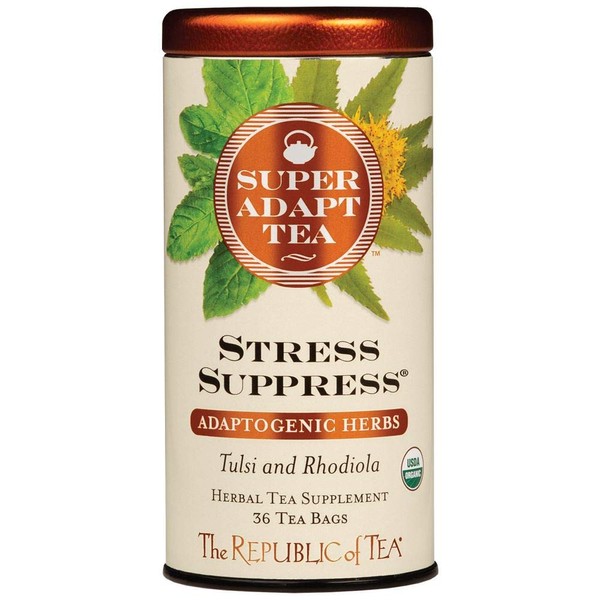 Title: The Republic of Tea SuperAdapt Stress Suppress Herbal Tea - 36 Tea Bag Tin