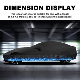 ELECTRONLUMEN Indoor Car Cover Soft Stretch Satin Breathable Dustproof Custom Fit 165-181 inches Coupes Full Covers for Underground Garage, Car Show
