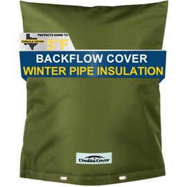 Cholila Cover Backflow Preventer Cover Insulated (5°F) with Thicker 7 Layers Fabric, 16" W x 20" H with Aluminum Foil Layer for Winter Pipe Freeze Protection, Sprinkler Covers for Outside (Green)
