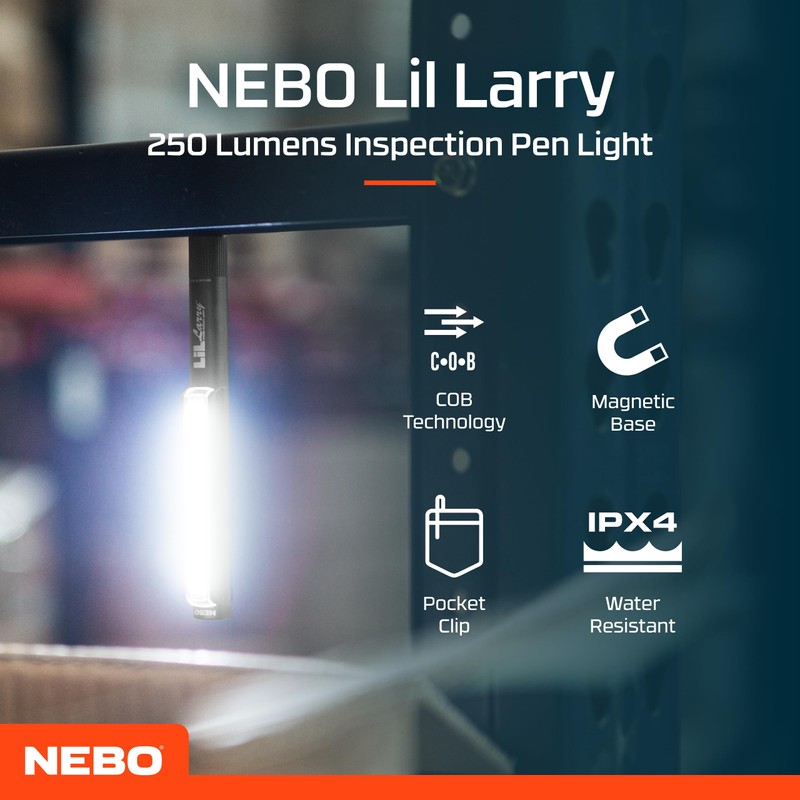 NEBO Lil Larry - 250 Lumen Torch with COB Work