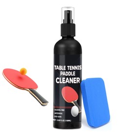 DINGSEN 200ml Table Tennis Paddle Cleaner Spray and Table Tennis Rubber Cleaner Sponge - Strips Impacted Residue and Increases Spin and Control - Transparent