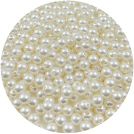 Mulutoo 300Pcs 10MM Pearl Beads with Hole ABS Fake Pearls for Jewelry Making, Bracelets, Necklaces, Hairs, Crafts, Decoration and Vase Filler(31-Ivory White)