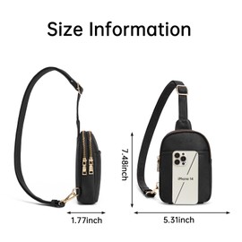 CORALDAISY Crossbody Bags for Women Small Sling Bag Fanny Packs for Women Cross Body Purses Belt Bag for Women Leather Cross Body Bag Chest Bag Gifts, Black