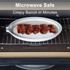 ONEMORE Microwave Bacon Tray Ceramic Bacon Cooker Meat Rack for