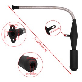 HAUERTZX Stainless Steel Flexible Exhaust Muffler Pipe Silencer Gasket Kits for 2 Stroke 49cc 60cc 66cc 80cc 100cc Engine Gas Motorized Bicycle Motor Bike (Black)