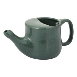 HealthGoodsIn Ceramic Neti Pot, Spill Proof with 5 Sachet Neti Salt - Dark Gray Color, Holds 250 ML (8.4 FL Oz)