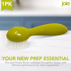 Joie Potato Scrub Brush, Ergonomic Easy Grip Handle, Cleans Fruits and Vegeables of All Types | Ideal for Potatoes and Hard Vegetables, BPA-Free and T
