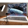 7x5ft Spaceship Interior Backdrop Science Fiction Spacecraft Cabin Window View
