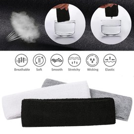 DJHOHJ Bandas para El Cabello Deportivas,Diadema Deportiva para Hombres y Mujeres,Elástica Banda para El Sudor para Tenis, Baloncesto, Carrera, Gimnasio, Fitness（3 PCS）