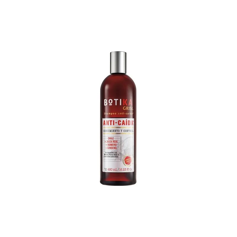 Botika Grisi Shampoo anticaída con Chile, Jalea Real, Romero y