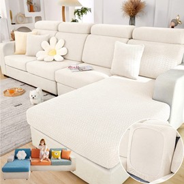 LAZGET Magic Sofa Covers,Sofa Hero Covers,2024 New Wear-Resistant Universal Sofa Covers Washable Stretch Cushion Couch Covers for Sectional Sofa, (Jad White, Large Single Seat Cover)