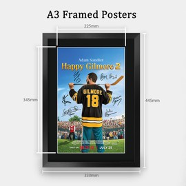 HWC Trading Happy Gilmore 2 (2025) Adam Sandler Gifts Printed Poster Signed Autograph Picture for Movie Memorabilia Fans - A3 Framed