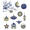 Gowik Ramadan Ornaments - 20pcs Wooden Pendant Ramadan Kareem Hanging