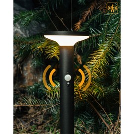 Yoolax Solar Pathway Lights Outdoor Motion Sensor Landscape Lights 2 Pack Waterproof Dusk to Dawn Path Lights for Garden, Patio, Yard, Driveway (Black)