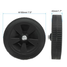 PATIKIL 7.5" Air Compressor Wheels, Universal Air Compressor Wheel Replacement Part Hollow Air Compressor Replacement Wheels with 0.5" Dia Hole, Black