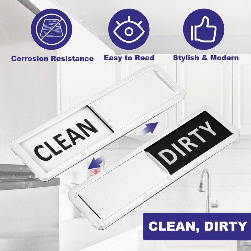 PATIKIL Dishwasher Magnet Clean Dirty Sign, 7x2 Inch Clean &