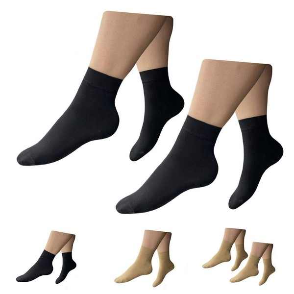 HealthyNees Closed Toe 15-20 mmHg Compression Foot Circulation Wide Ankle Sleeve (2 Pairs Black, L/XL)