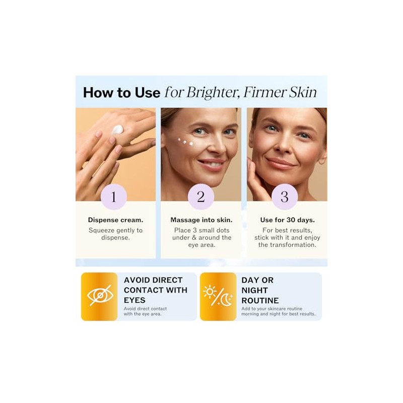 Eye Cream Moisturizer (1.7oz) 94% Natural Anti Aging Skin Care