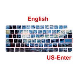 MMDW Silicone Keyboard Protector Cover Skin for iMac 2021 24" Magic Keyboard with Touch ID (Model:A2449,2021 Released)&Wireless Magic Keyboard (Model:A2450,2021 Released),Van Gogh Starry Sky