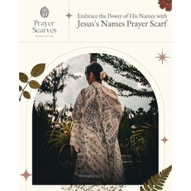 Jesus's Names Prayer Scarf - Large, Lightweight Prayerfully Made Bible Verse Shawl 33x70", 75 languages, 84 Titles for Christ (Scarf Only, Pink Blush)