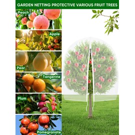 Large Fruit Trees Netting Zipper - 2Pcs 8 X 8 FT with Drawstring Bird-Proof,Durable Mesh Covers for Blueberry,Apple,Pear,Peach,Orange Trees&Tomato Plants Bug Insect Protection Cover (2, 8 X 8 FT)